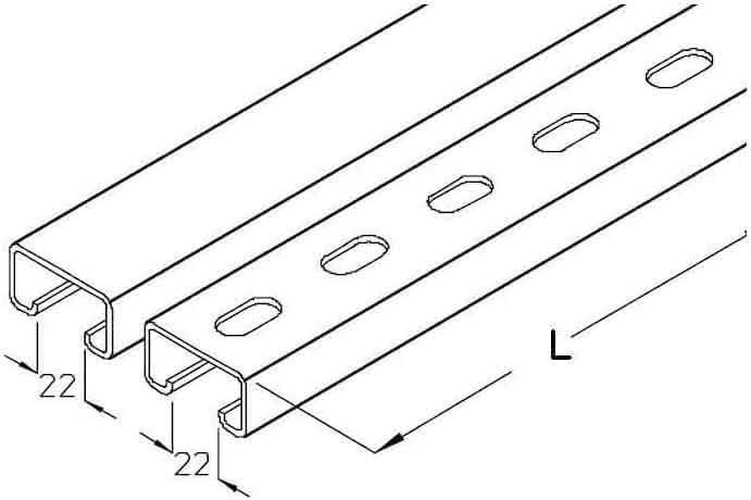DIETZEL - DIE077436 Ankerschiene, ungelocht, Schlitzweite 22