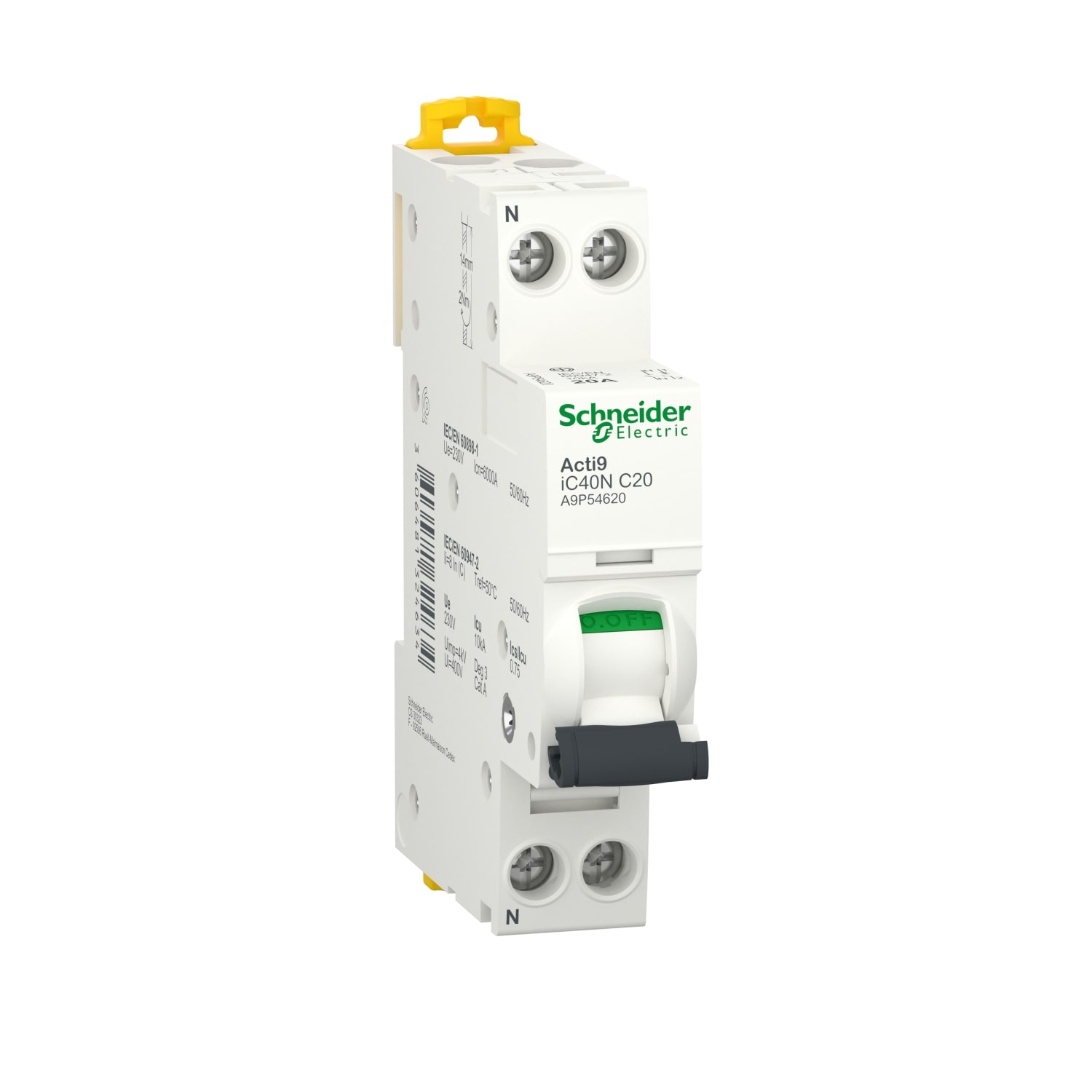 SCHNEIDER ELECTRIC - SNRA9P54620 INT. MAGNETOT. IC40N 1P+N C 20A 6000A