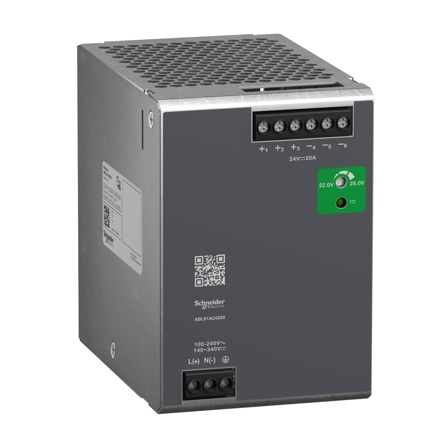 SCHNEIDER ELECTRIC - SNRABLS1A24200 Alimentatori switching, 100-240 V AC, 24 V 20 A, monofase, Ottimizzato