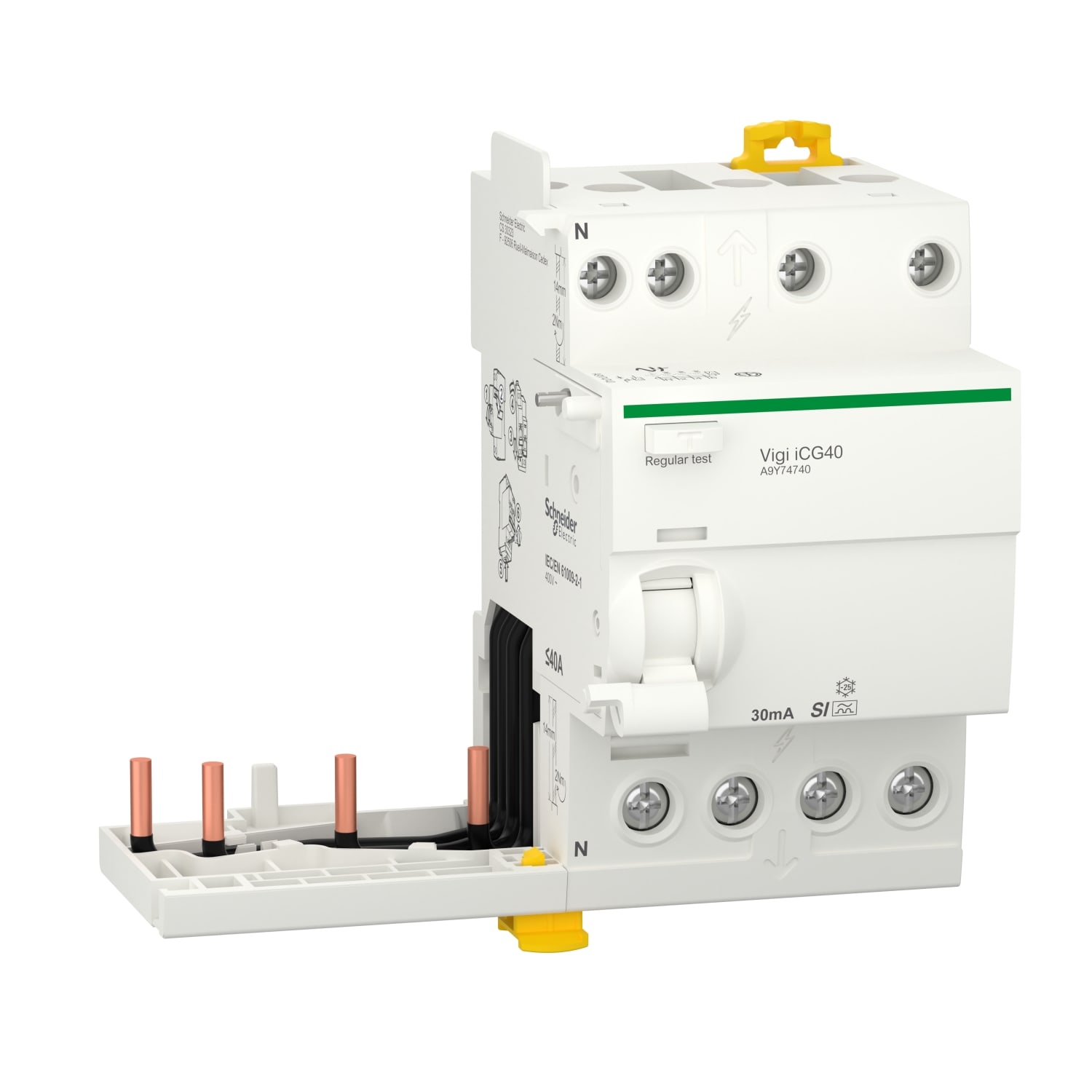 SCHNEIDER ELECTRIC - SNRA9Y74740 Blocco differenziale gruppo partenze Vigi iCG40 3P+N 40A 30mA Tipo A SI
