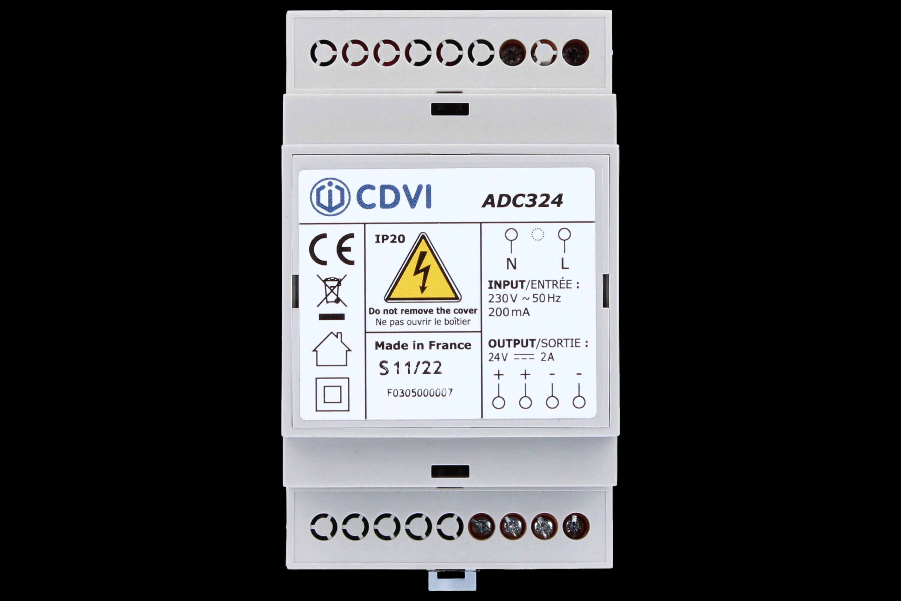 CDVI ITALIA SRL - CDVADC324 ALIM. 12V - 2.0 A - 3 MODULI DIN-RAIL