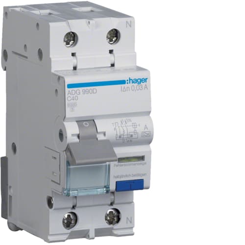 HAGER BOCCHIOTTI - HBZADG990D Fehlerstrom-Leitungsschutzschalter 1P+N