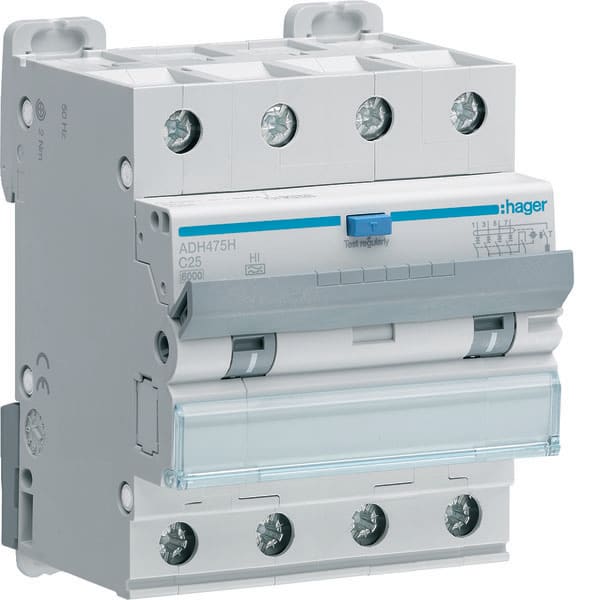 HAGER - HAGADH475H DIFF MAGN 4P 30MA A-HI 25A 6KA C 4M