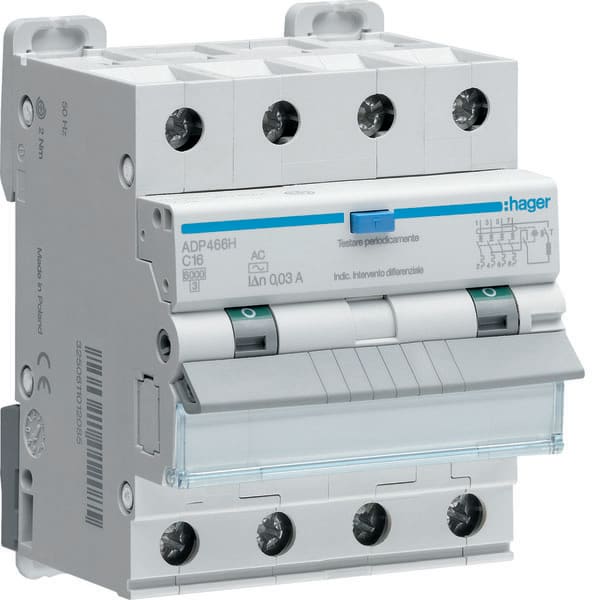 HAGER - HAGAFP470H DIFF MAGN 4P 300MA AC 20A 6KA C 4M