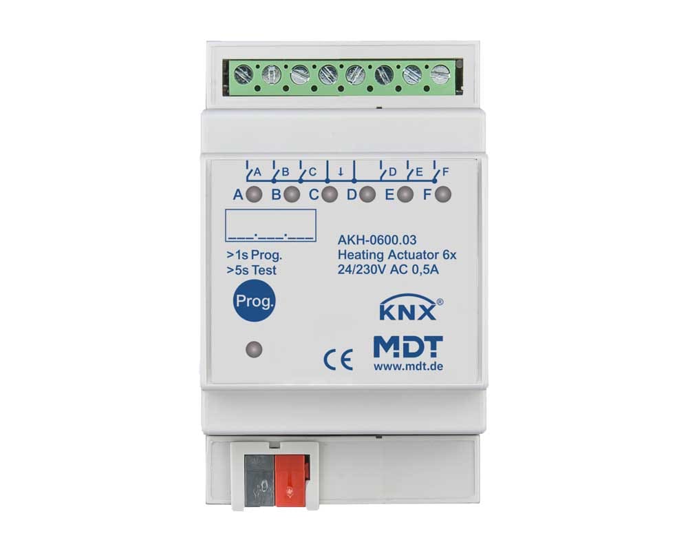 MDT ITALIA SRL - EYGAKH-0600.03 Attuatore KNX Riscaldamento, 6 canali, 24-230V