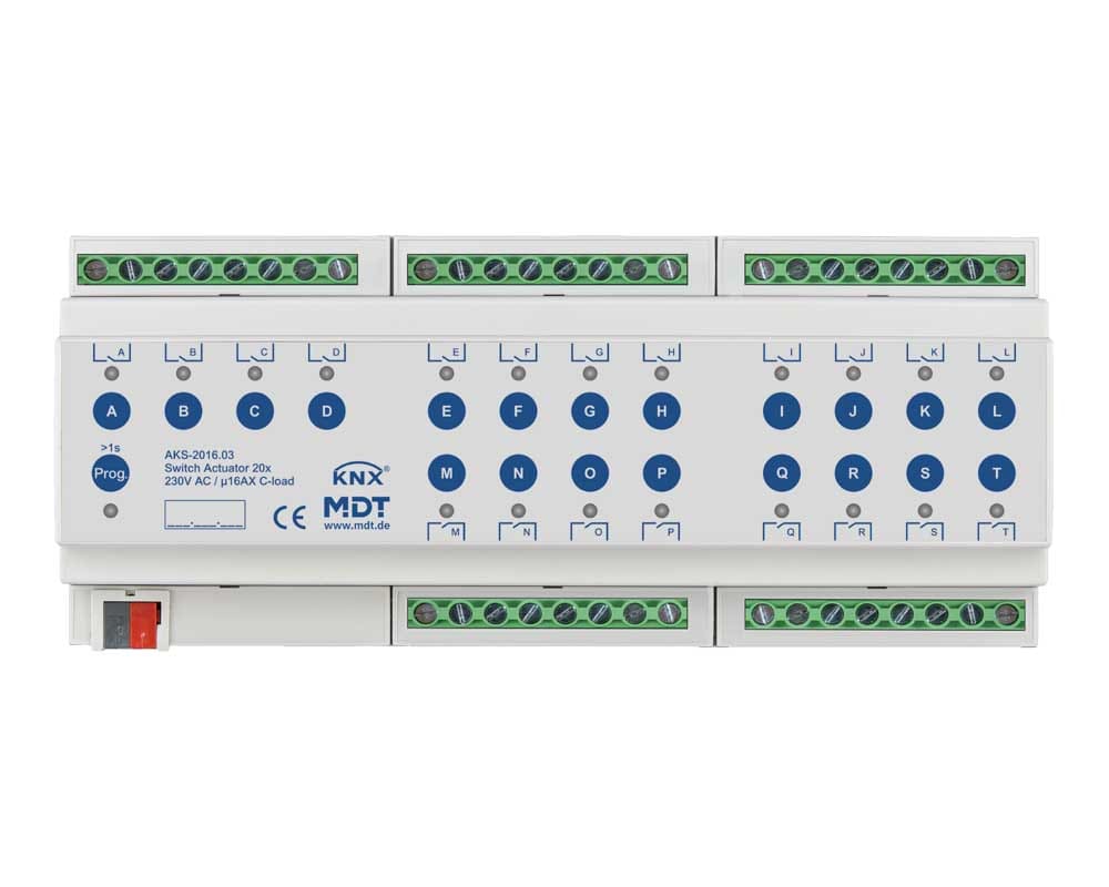 MDT ITALIA SRL - EYGAKS-2016.03 Attuatore KNX on/off 20 canali,230V,16A,C-Last,140µF