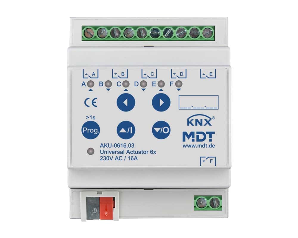 MDT ITALIA SRL - EYGAKU-0616.03 Attuatore KNX Universale 6 canali,16A,230V