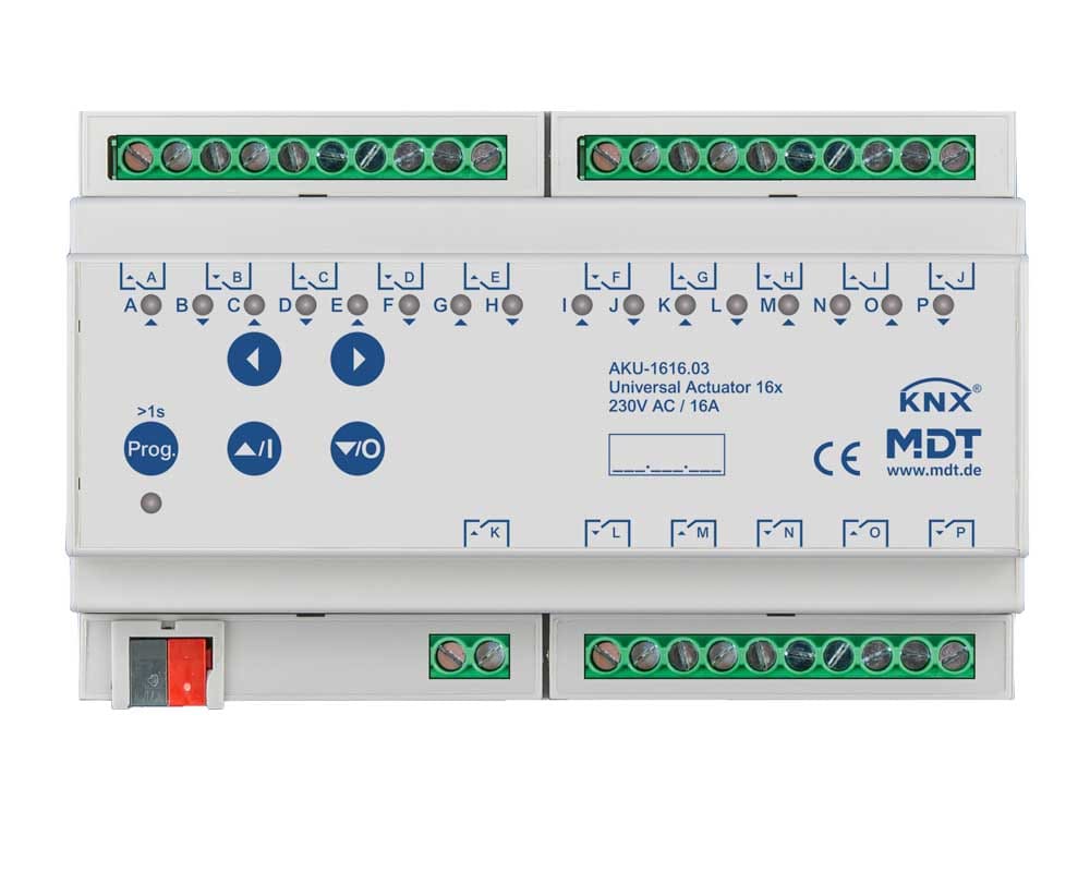 MDT ITALIA SRL - EYGAKU-1616.03 Attuatore KNX Universale 16 canali, 16A, 230V