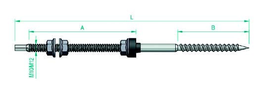 ALUSISTEMI - ALUATL022.M12.400 VITEAUTOFILETT.D/FILETTO(INOX),M12X400