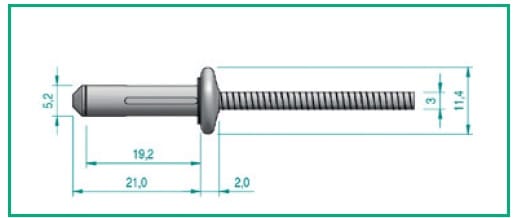 ALUSISTEMI - ALUATL058 RIVETTO A FIORE IN ALLUMINIO - CON GUARN