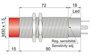 AECO SRL - ACOCAP000041 SC30M-CE25 PNP NO+NC K