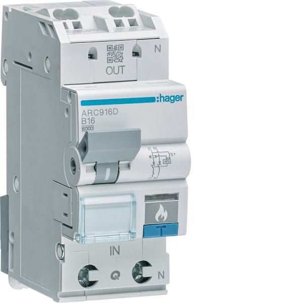 HAGER - HAGARC906D AFDD mit LS 1P+N 6kA B-6A 2M