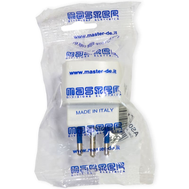 MASTER SRL - MSTAS05871 ADATTATORE SCHUKO 10A 2P+T BIANCO