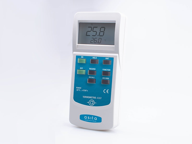 ASITA - ASIAS63/02 TERMOMETRO 2CANALI+2SONDE LIQUIDO/CONTAT