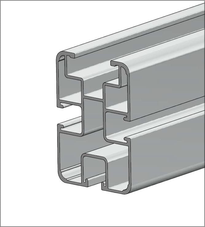 ALUSISTEMI - ALUATLPS4498.L315 PROFILO LONGHERONE 45X65 - IN ALLUMINIO