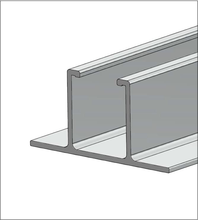 ALUSISTEMI - ALUATLPS5250.L630 PROFILO LONGHERONE H40 - IN ALLUMINO