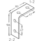DIETZEL - DIE077511 Eckverbinder, 90A^, 2-2 Loch, 89x40x106