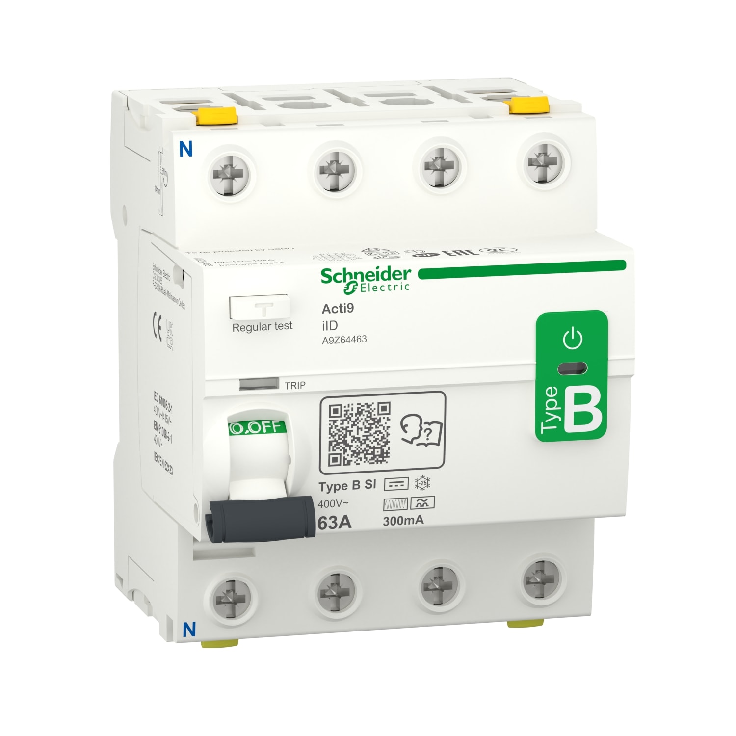 SCHNEIDER ELECTRIC - SNRA9Z64463 Interruttore differenziale iID B-SI 4P 63A 300mA
