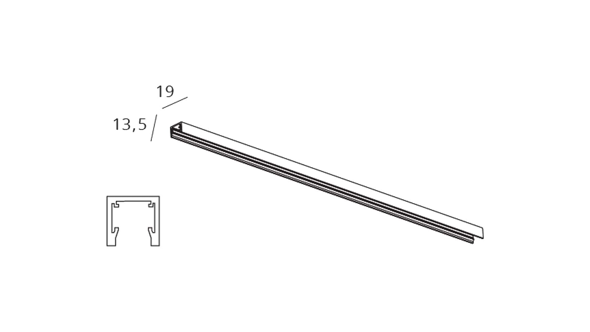 BRILUX GMBH SRL - BRIB600-TMC2505 MINI TRACK COPERTURA 2,5M NERO