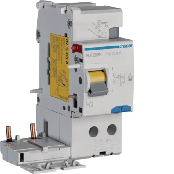 HAGER - HAGBDF263N BLOCCO DIFFERENZIALE 2P 30 MA <63A F 2M