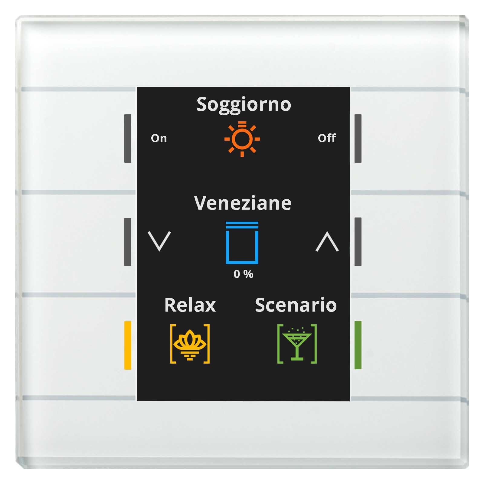 MDT ITALIA SRL - EYGBE-GT20W.02 Tastiera KNX in vetro 6 tasti con display, bianco