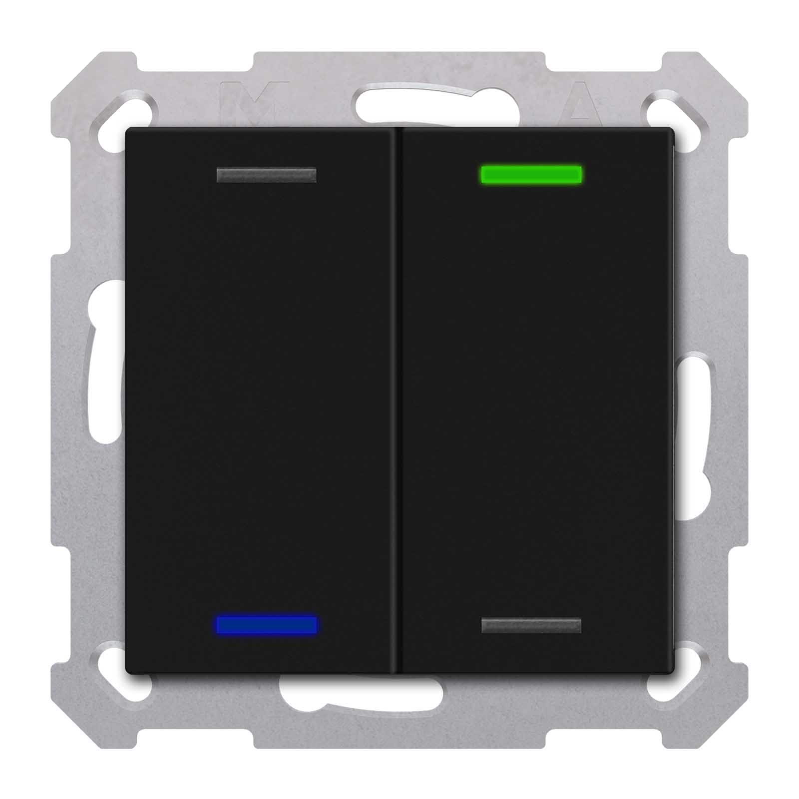MDT ITALIA SRL - EYGBE-TAL550206.01 Tastiera KNX Light 55, 2 tasti, nero opaco