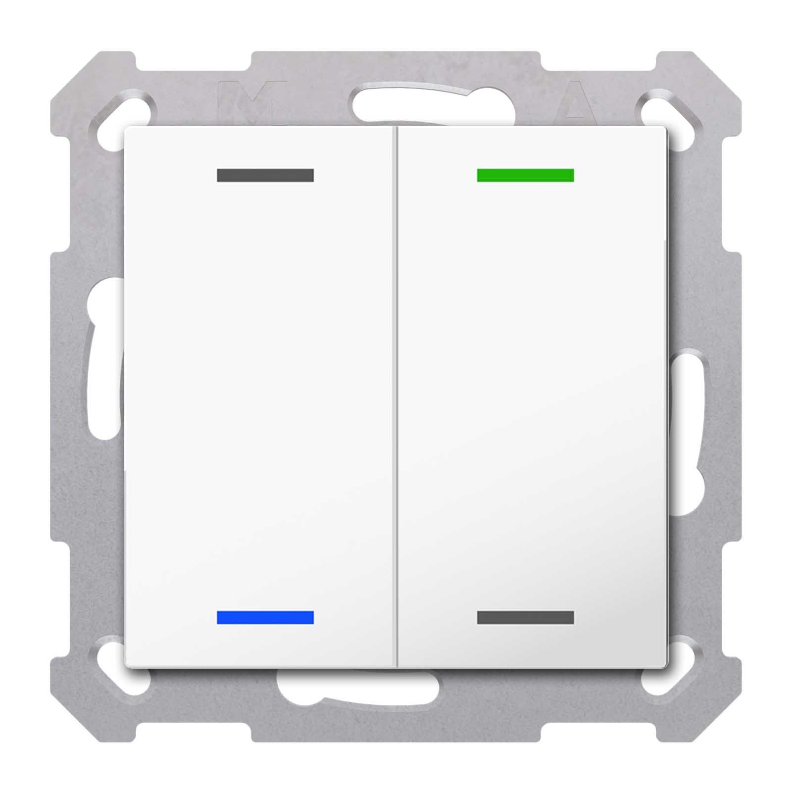 MDT ITALIA SRL - EYGBE-TAL55T2.01 Tastiera KNX Light 55, 2 tasti + T°, bianco lucido