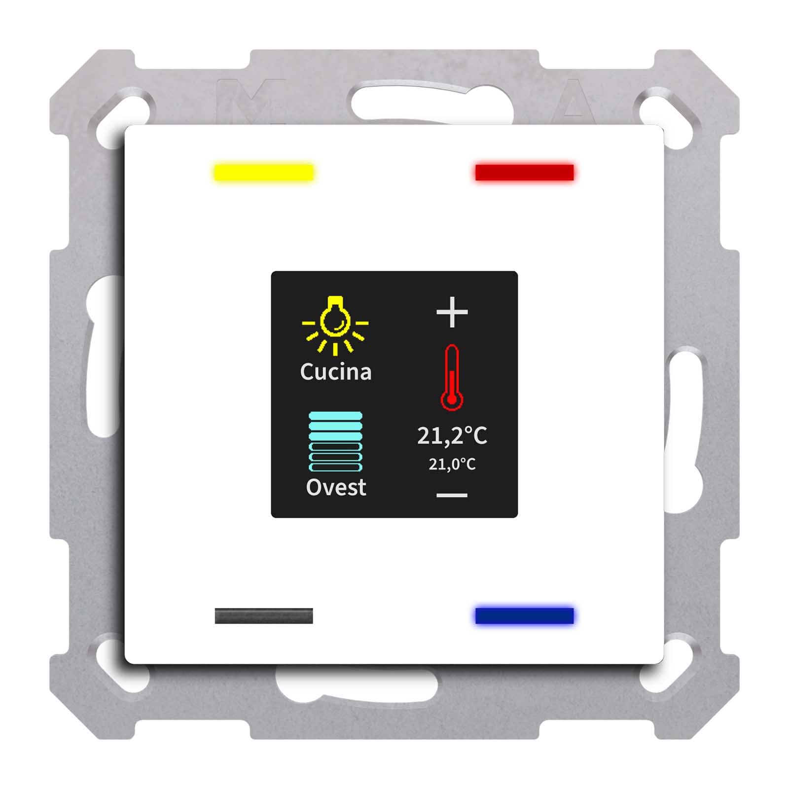 MDT ITALIA SRL - EYGBE-TAS55T4.01 Tastiera KNX Smart 55, 4 funzioni display + T°, bianco lucido