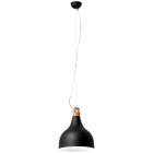 ROSSINI - RSSBEL001N SOSPENSIONE NERA/LEGNO E27 IP20 28CM