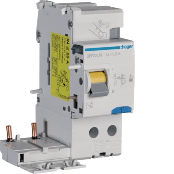 HAGER - HAGBFF225N BLOCCO DIFFERENZIALE 2P 300 MA <25A F 2M