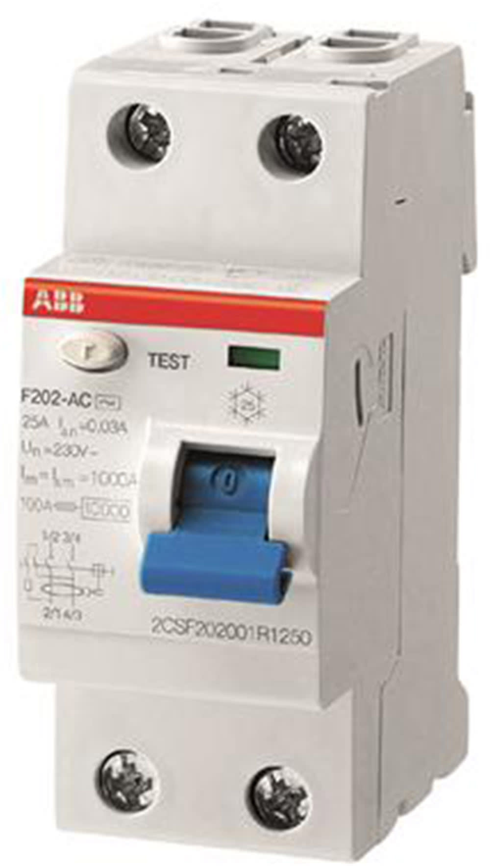 ABB SPA - ABBF202A6330V1 F202 A 63A 30MA INT.DIFF. 2P 110 V