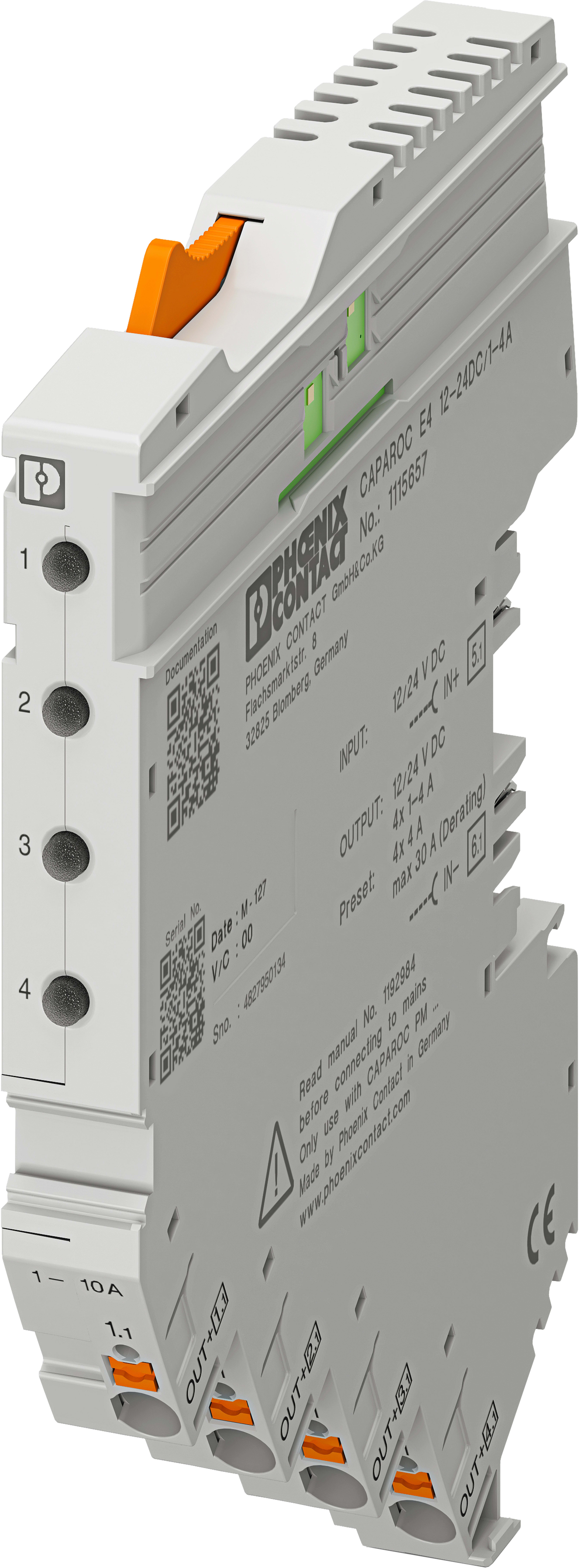 PHOENIX CONTACT - PHC1115657 CAPAROC E4 12-24DC/1-4A INT. ELETTR. 4 C