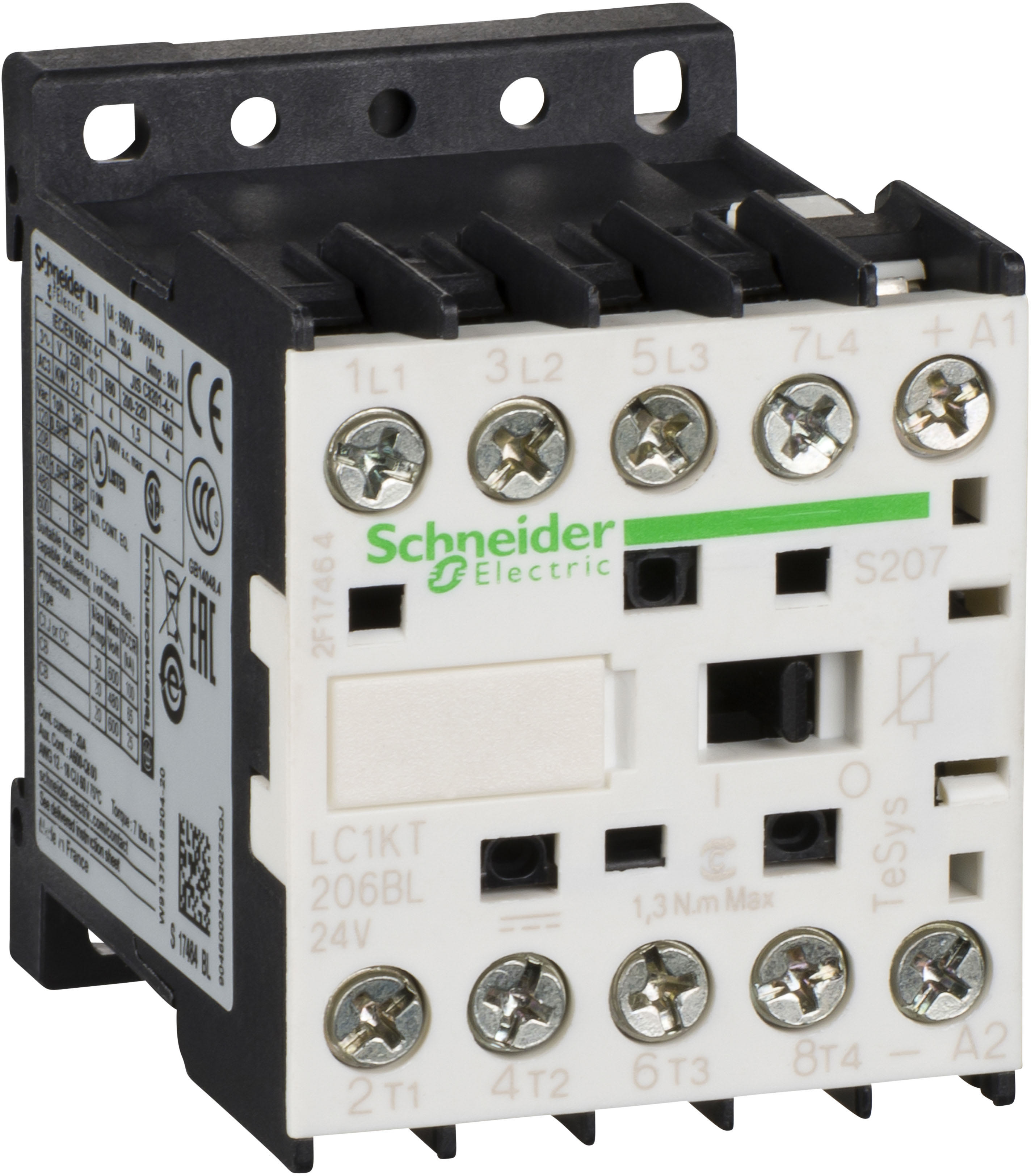 SCHNEIDER ELECTRIC - SNRLC1KT206BLS207 CONTATTORE K 4P AC3 440V 20A - 24 V