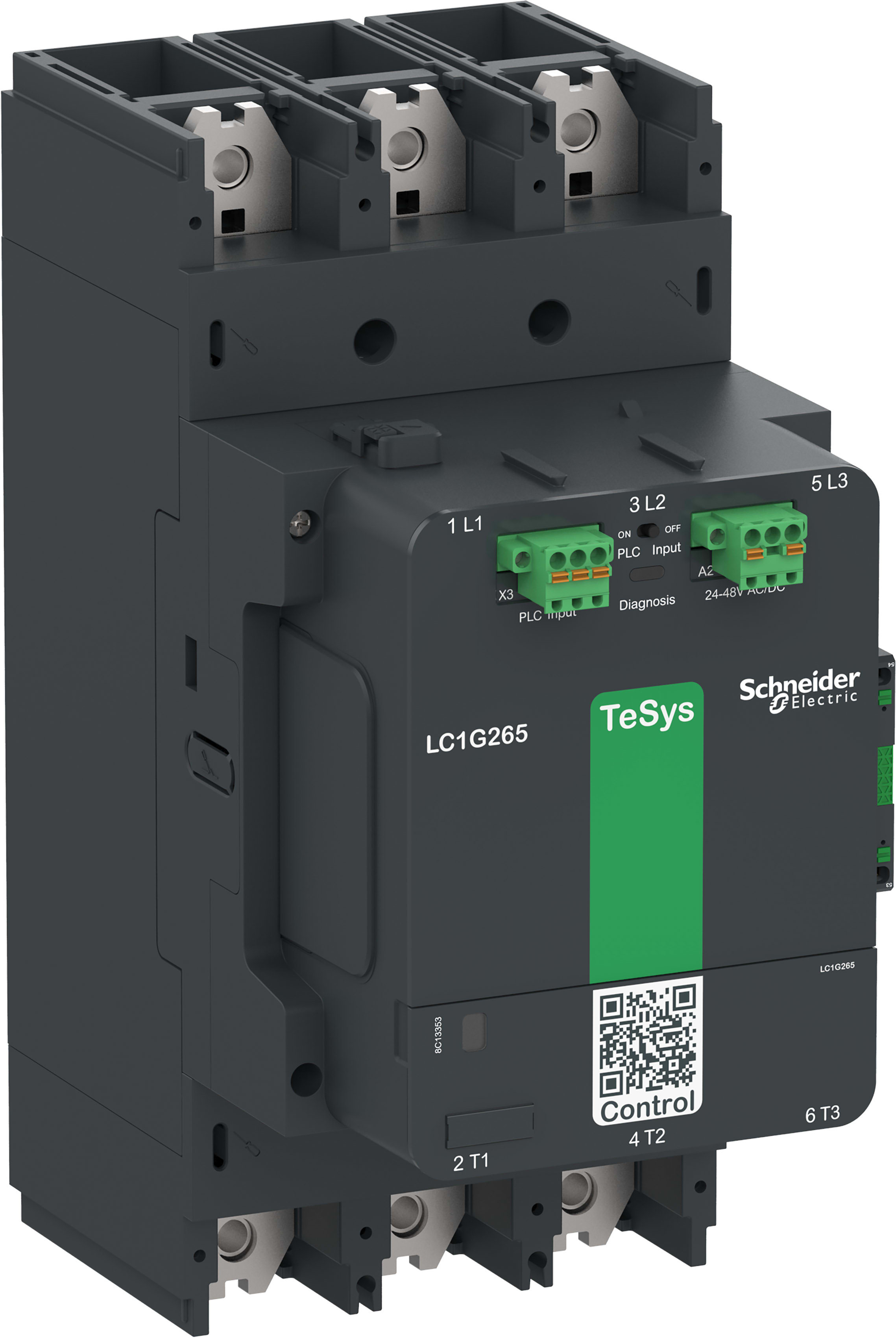 SCHNEIDER ELECTRIC - SNRLC1G400EHEA Contattore elevata potenza TeSys Giga, 3P (3NO), AC3 400A, versione Advanced, bobina elettronica 48…130V AC/DC