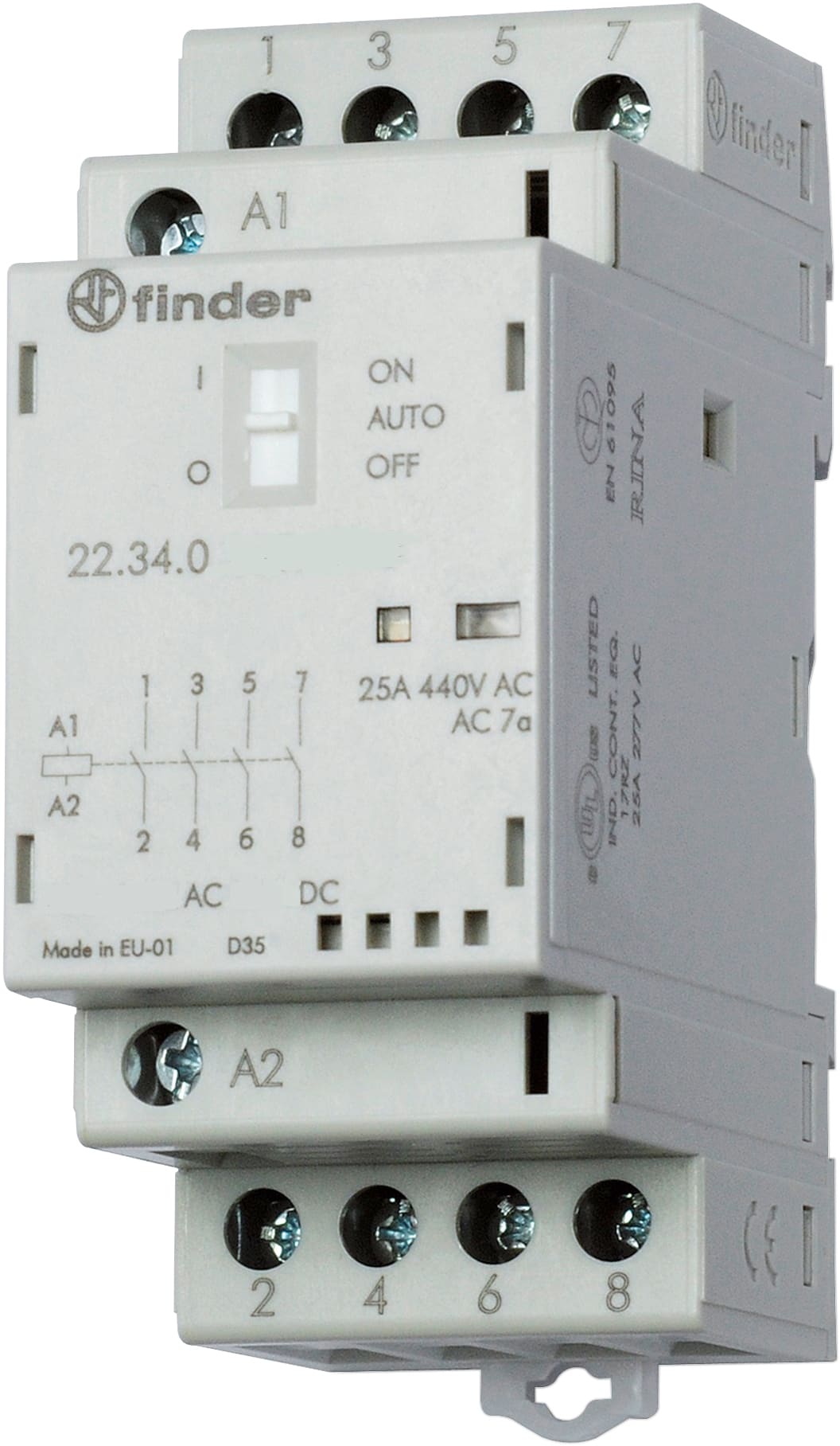 FINDER SPA - FIN223401204640 CONTATTORE 25A 4 CONTATTI 36MM