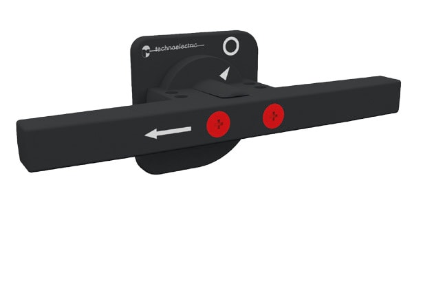 TECHNOELECTRIC SRL - TEH18007 MANIGLIA BLOCCO PORTA DOPPIA NERA 260MM