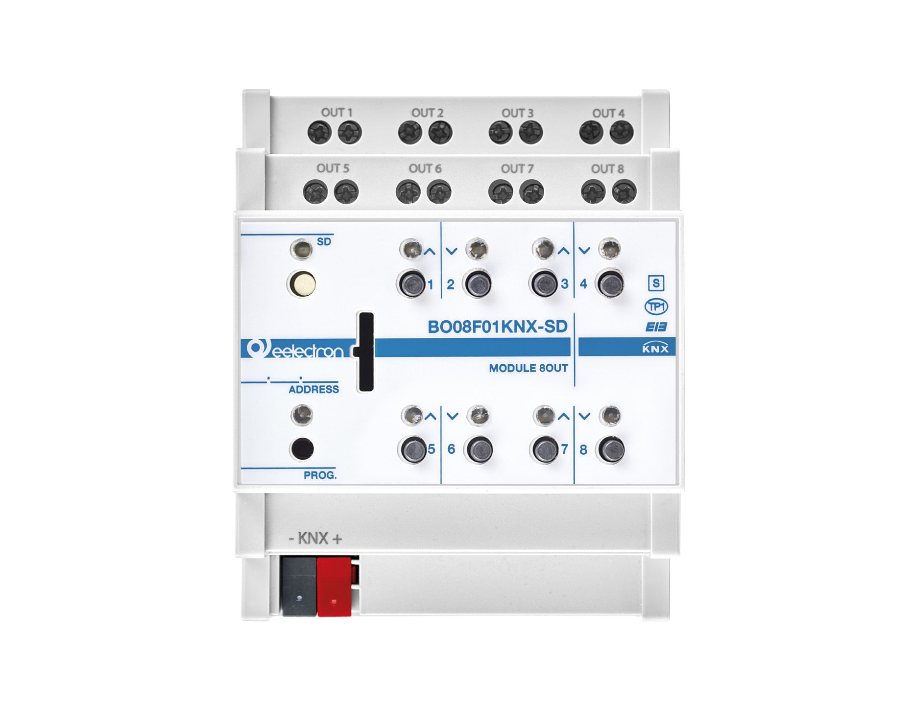 EELECTRON SPA - EEXBO08F01KNX-SD MODULO DIN UNIV 8 OUT PLUS+CARD SD