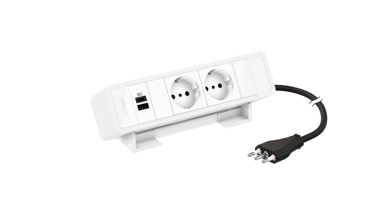 BTICINO - BTI1508661W INCARA - MULTIPRESA 2XP30 + USB A+C W