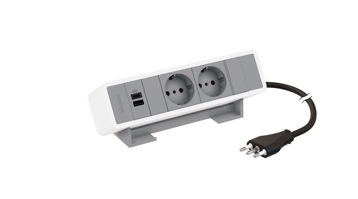 BTICINO - BTI1508661WG Incara - multipresa 2xP30 + USB A+C m