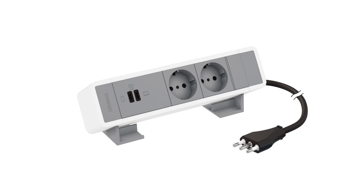 BTICINO - BTI1508662WG Incara - multipresa 2xP30 + USB C+C PD m