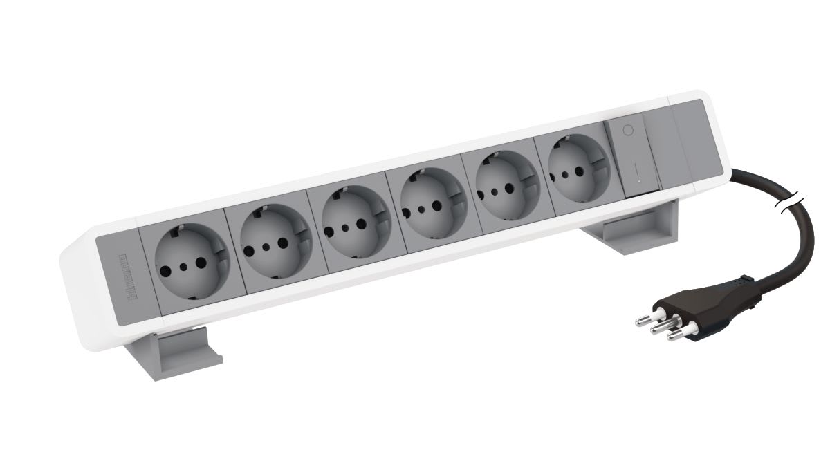 BTICINO - BTI1508664WG Incara - multipresa 6xP30 + interruttore