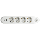 BTICINO - BTI3684DBU MULTIPRESA 4 SCHUKO/BIPAS+INTER+2USB BIA