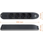 BTICINO - BTI3684GBU MULTIPRESA 4 SCHUKO/BIPAS+INTER+2USB GRI