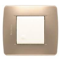 BTICINO - BTIC4802GM LUNA - PLACCA 2P GIALLO METALLIZZATO