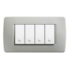 BTICINO - BTIC4804GC LUNA - PLACCA 4P GRIGIO CHIARO