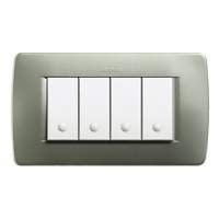 BTICINO - BTIC4804VM LUNA - PLACCA 4P VERDE MET