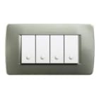 BTICINO - BTIC4804VM LUNA - PLACCA 4P VERDE MET