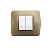 BTICINO - BTIC4819GM LUNA - PLACCA 2P CENTRATI GIALLO METALLI