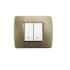 BTICINO - BTIC4819GM LUNA - PLACCA 2P CENTRATI GIALLO METALLI