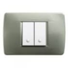 BTICINO - BTIC4819VM LUNA - PLACCA 2P CENTRATI VERDE METALLIZ